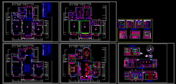 一套二室二厅室内装修CAD设计施工平面图_图1