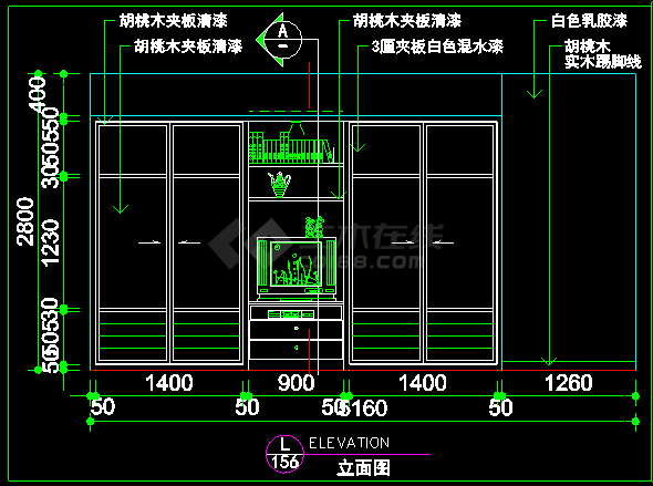 某组合衣柜精装施工CAD平面设计图-图二