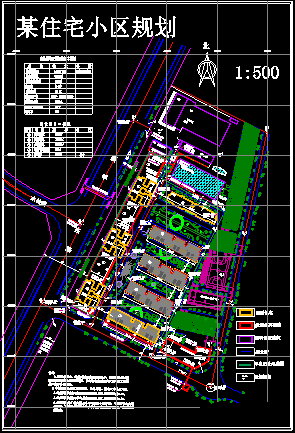 住宅小区总平规划施工设计CAD图-图一