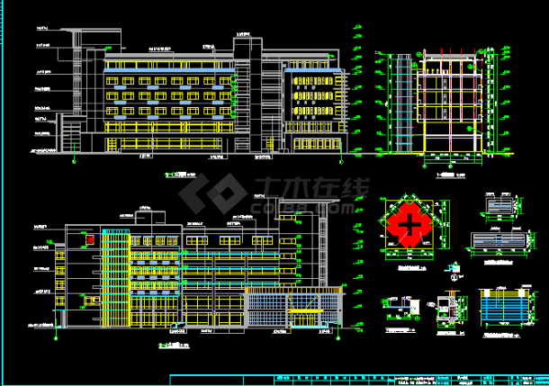 某市第二医院六层心理综合楼建筑方案CAD设计图纸-图二