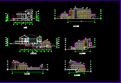 某市四层护理楼建筑设计方案CAD平面图-图二