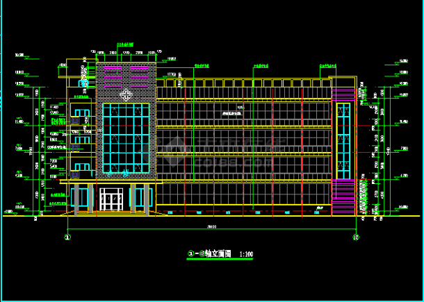 某市四层医院门诊楼建筑方案CAD设计图-图二