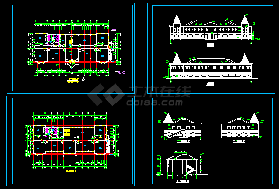 某医院二层实验楼建筑CAD设计施工方案图-图一