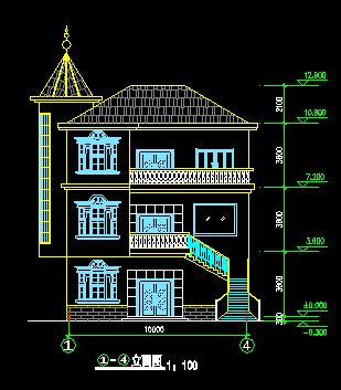 某农村别墅建筑CAD设计详情图纸-图二