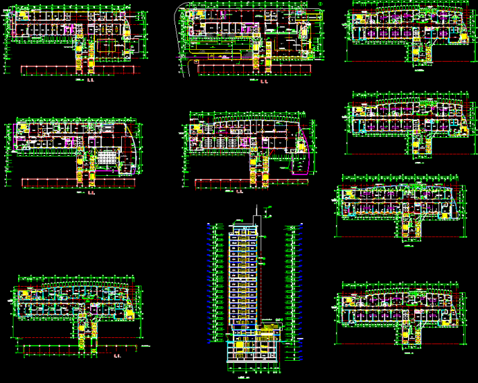某医院住院部CAD建筑平面设计方案_图1