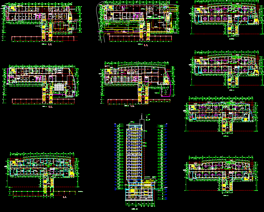某医院住院部CAD建筑平面设计方案