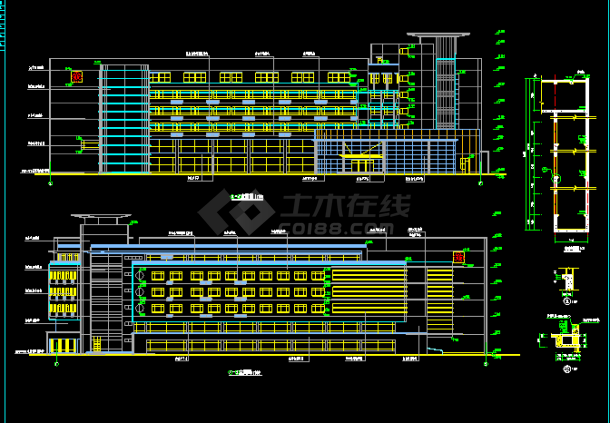 某医院六层心理综合楼建筑CAD设计扩初图-图二