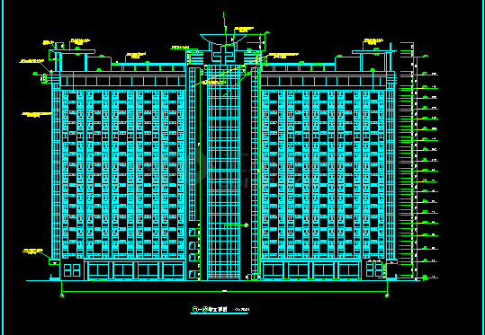 某医院十八层住院部建筑CAD设计施工扩初图-图二