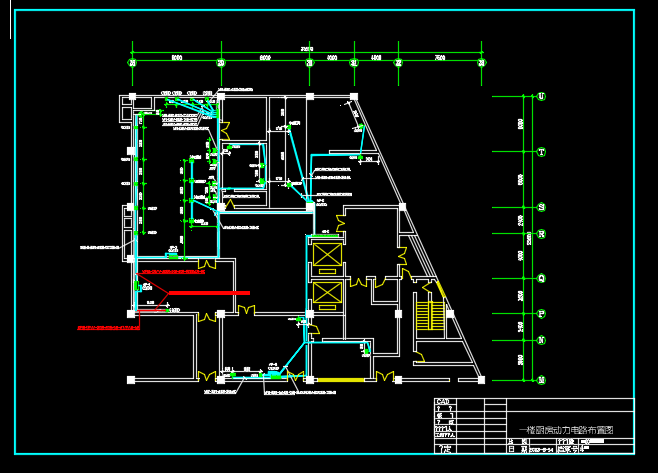 某地区某宾馆厨房电气设计CAD施工图纸