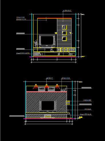 卫生间洗面台节点施工CAD详细图纸-图二