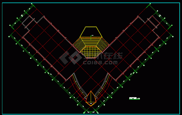 V字体滑雪俱乐CAD设计部方案图-图二