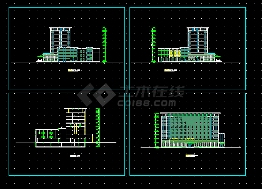 小型酒店建筑方案设计全套CAD图纸-图一