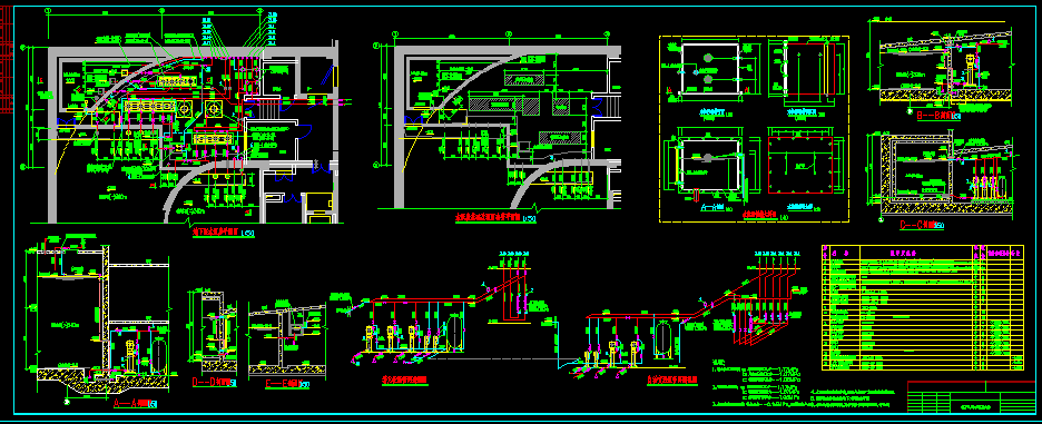 某地下三层加压泵房详细大样CAD图
