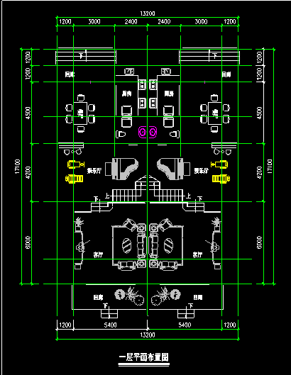 小三层现代联拼别墅方案施工CAD户型图-图二
