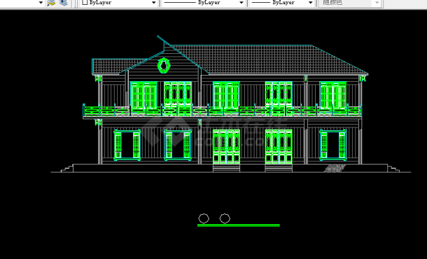 某茶楼建筑施工与设计全套CAD图纸-图二