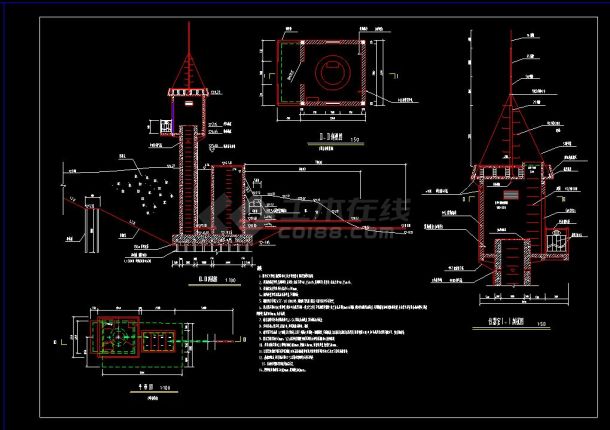 某水电站全套cad平面设计施工图纸-图二