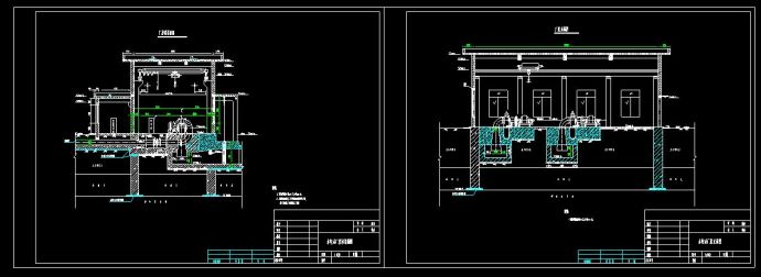 小型水利电站厂房cad设计剖面图纸_图1