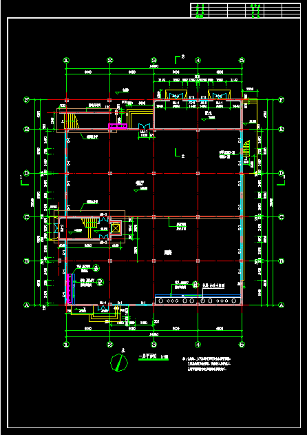 完整的多功能食堂建筑设计CAD图-图二