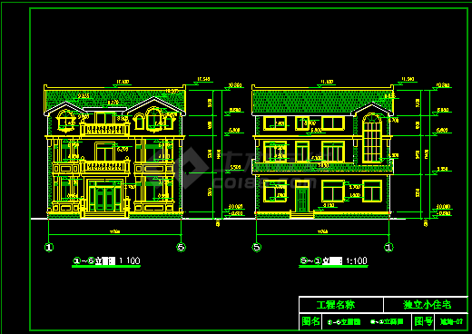 豪华欧式别墅施工设计CAD建筑图纸-图二