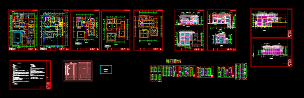 某二层一进院中式风格别墅CAD平面建筑施工图-图一