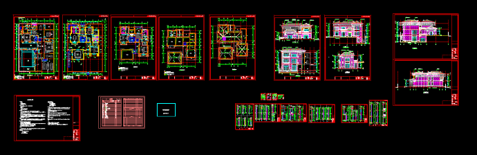 某二层一进院中式风格别墅CAD平面建筑施工图_图1