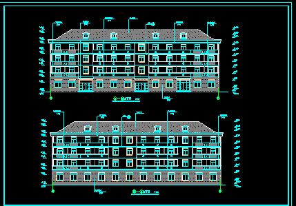 某多层宿舍楼建筑CAD设计施工平面图-图二