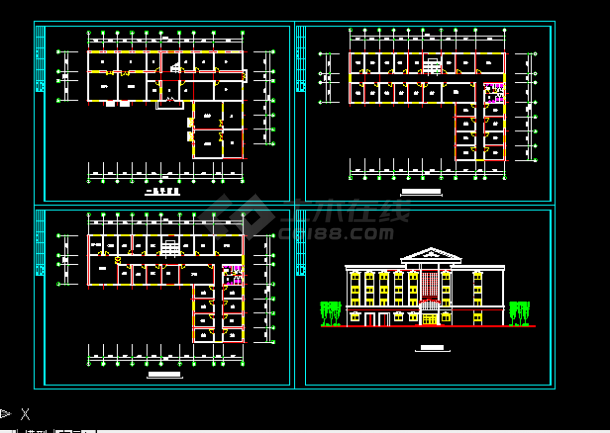 工厂厂房和办公楼建筑施工cad设计方案图纸-图一