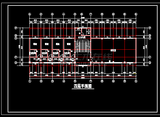 多层水库办公楼建筑施工cad设计方案图纸-图二
