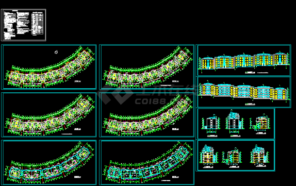 某跃层多层住宅楼建筑CAD设计全套施工图-图一