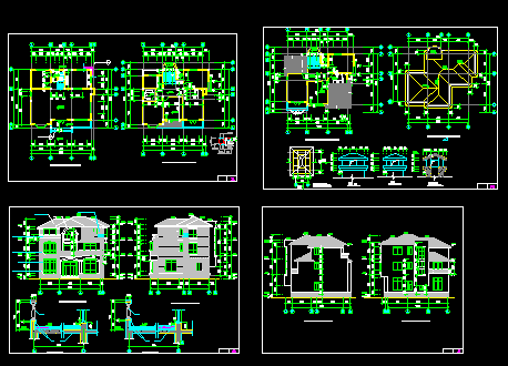 别墅楼扩出建筑施工cad设计方案详图_图1