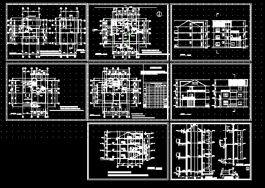 单栋别墅建筑施工cad设计方案图纸_图1