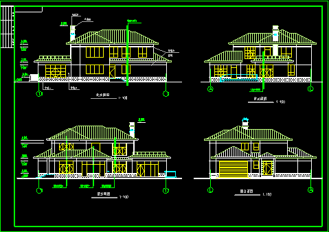ZJ别墅施工设计CAD建筑方案图-图二