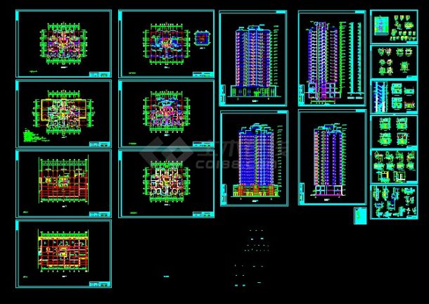 某高层单身公寓楼建筑cad设计施工全套图-图一