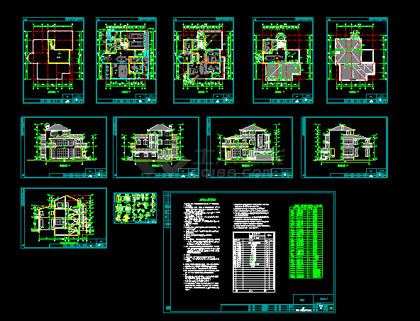 独栋别墅设计CAD施工建筑方案图-图一