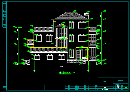 独栋别墅设计CAD施工建筑方案图-图二