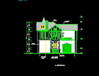 温榆河别墅建筑方案设计施工CAD图纸-图二