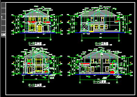 欧式别墅建筑结构施工设计CAD全套图纸-图二