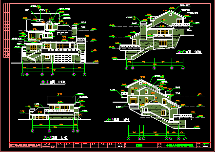 某山地别墅设计施工CAD建筑方案图-图二
