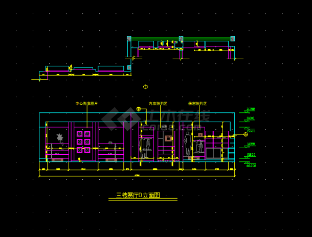 一套展示厅室内设计装修方案全套CAD图纸-图二