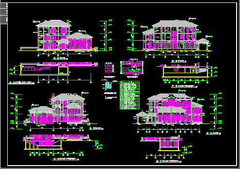 太仓东海别墅施工设计CAD建筑图纸-图二
