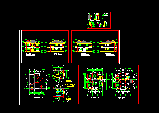 某小别墅建筑设计施工CAD方案图（带效果图）_图1