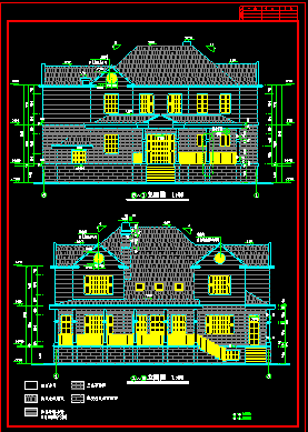 两套别墅方案设计CAD建筑带效果图-图二