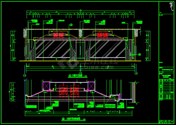 豪华大餐厅CAD立面设计装修详图-图二