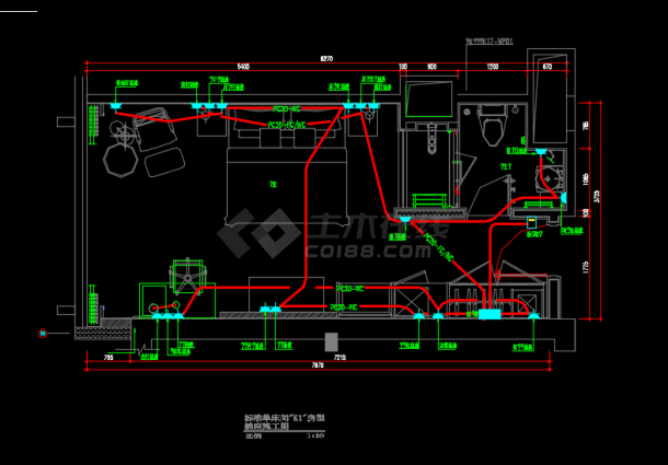 某地区酒店套房电气设计CAD施工图纸-图一