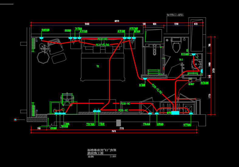 某地区酒店套房电气设计CAD施工图纸