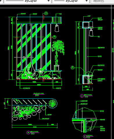 室内玄关装修设计方案全套CAD图纸-图二