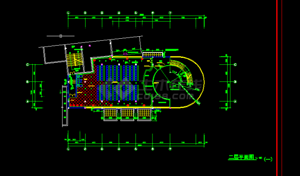 商业银行总行建筑设计全套CAD图纸-图二