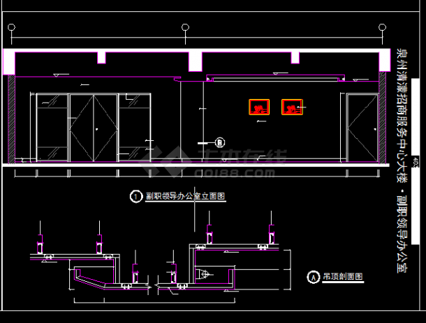 某招商服务中心大楼设计方案全套CAD图纸-图二