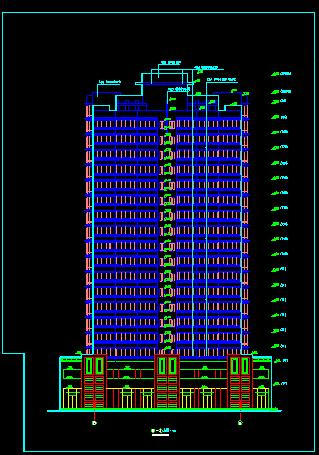 高层公寓建筑施工设计CAD布置图-图二