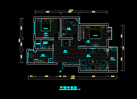 两居室装修设计CAD施工图带效果图-图二